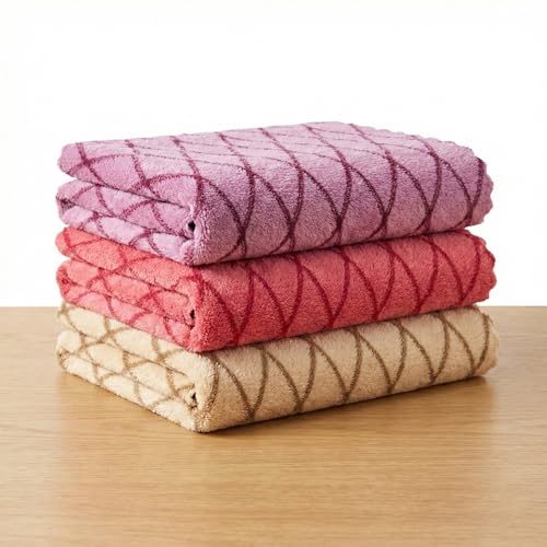 Image of QURIPE 10 Pack Kitchen Cloth Dish Towels, Microfiber Cleaning Cloth Double-Sided Dish Drying Towel Reusable for House Furniture Table Kitchen Dish Window Glasses (Rhombus)