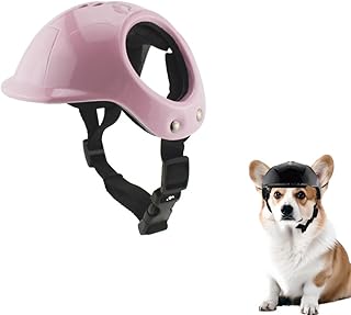 Dog Helmets for Small Dogs with Ear Holes, Hard Pet Dog Hat for Puppy, Windproof Doggies Motorcycle Helmets for Outdoor Ri...