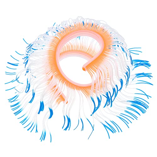VOCOSTE Silicone Glowing Aquarium Changeable Anemone, for Fish Tank Blue