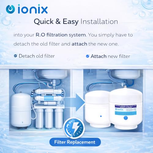 Image of IONIX Ro Stainless steel 304 Pre-Pressurized Metal pressure tank with tank valve, 4.4 gallons capacity, Healthy water for your family, Used by Top indian brands, Ro Metal Pressure Tank