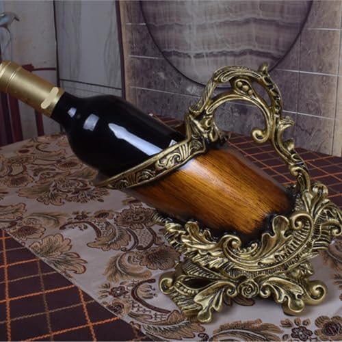 Soporte vintage para botellas de vino de resina miniatura 4