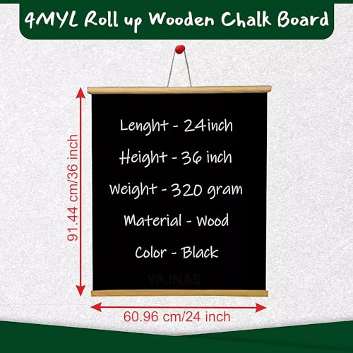 Image of 24x36 Inch Black Board for Kids for Home Study Room Accessories Chalk Notice Board, Teaching Board, Writing Board for Student, Office, School