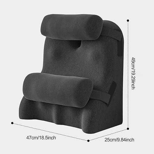 Miniatura 5 de Black,Adult Memory Foam Ergonomic Wedge Prone Pillow, Bed Pillow for Sitting Up, Back, Neck, and Leg Pain Relief, Anti Snoring, Ideal for Massage,