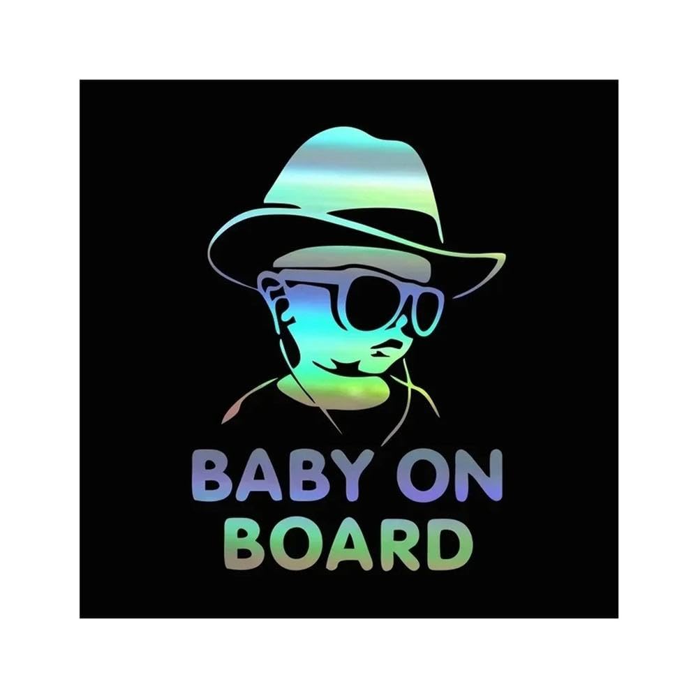 Car Sticker Drop Shipping Baby On Board Sunglasses Child Stickers and Vinyl Decals(Laser,16CM X 11.2CM)