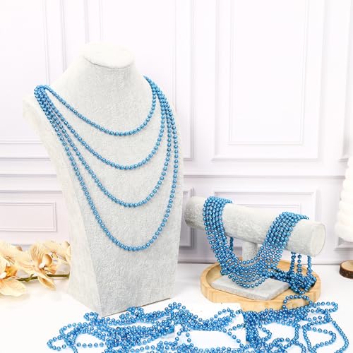 Colliers de perles jetés de défilé bleu plastique sans pierre - 7