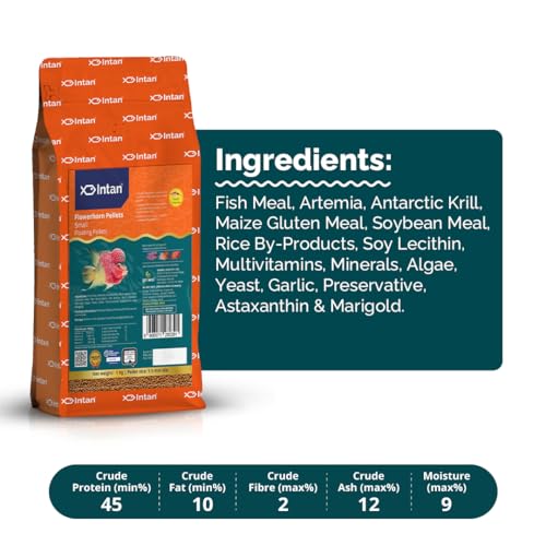 Image of Intan Flower Horn Pellets (Small 1.5mm Floating) | 1Kg - Highly Nutritious Ornamental Fish Food for Flowerhorn & Kamfa | Growel Feeds