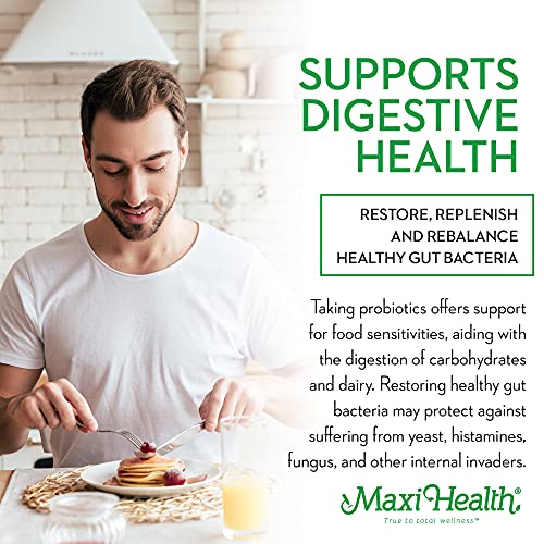 Maxi Health Probiotic Plus Ultimate Prebiotic Advanced Live Probiotics Formula - 50 Billion Live Active Probiotic - 15 Strains - Ultra Protection - Active Pro-50-60 Count #TOP2