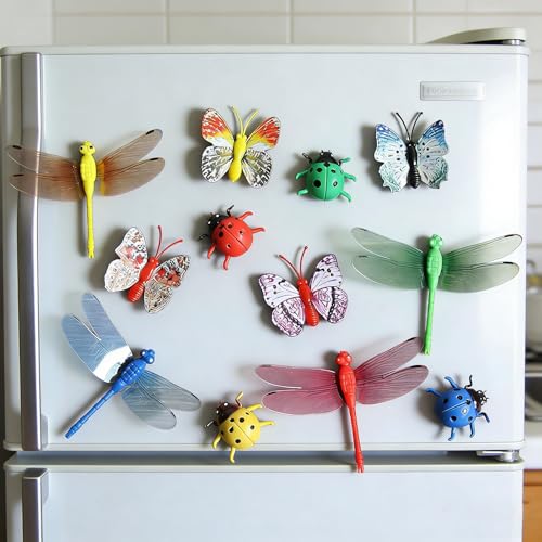 12PCS Fridge Magnets Refrigerator Stylish,Butterfly Random, Cute Fridge Magnets, Stylish Kitchen Decoration Items, Cute Mini Flower Vase Fridge Magnets for Home, Office, Gift