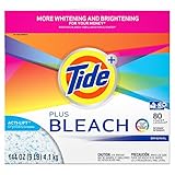 Tide Plus Bleach Powder Laundry Detergent, Original, 80 Loads, 144 Ounce, White
