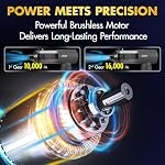 Wagan EL7209 Cordless Car Vacuum with Air Blower, Brushless Motor 16000Pa Strong Suction, Rechargeable Mini Handheld Vacuum Cleaner with USB-C, Portable Dust Cleaner and Blower for Car, Home, Office