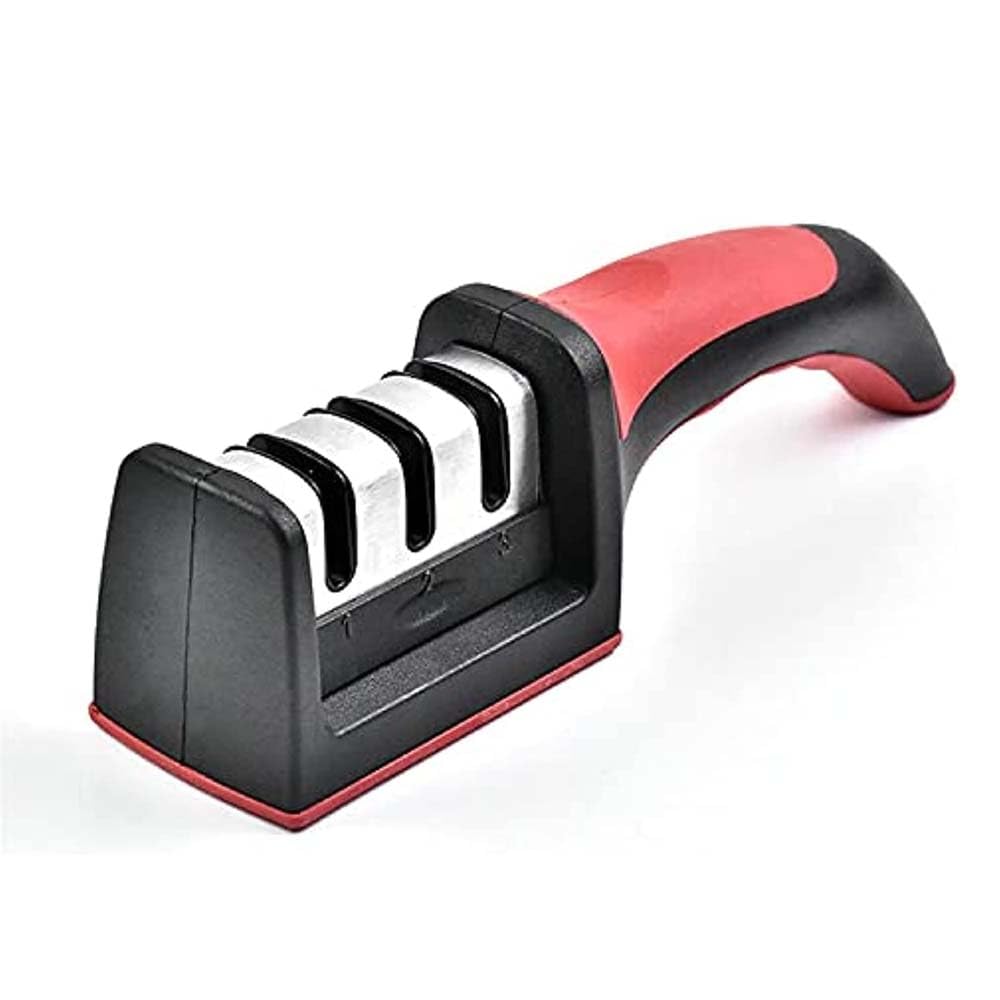 Professional Knife Sharpener, 3 Stage Manual Sharpeners for Sharpening Kitchen Knives, Ingenious Sharpening Tool with Anti-slip Base and Ergonomic Design. For Home Cooking and Chef.