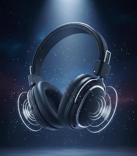 Wireless Bluetooth Headset Noise Isolating Headset with Mic for Calls, Wireless Over Ear Headphones for Mobile Phone PC Laptop Gaming Gaming Headset Bluetooth Headset with Mic Black (Black)