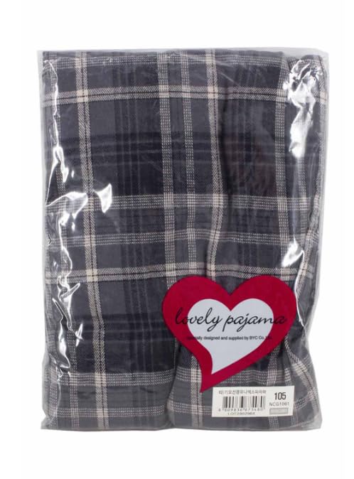 Unisex Cotton Elastic Waist Sleep Lounge Soft Plaid Pajama Pants NG10612