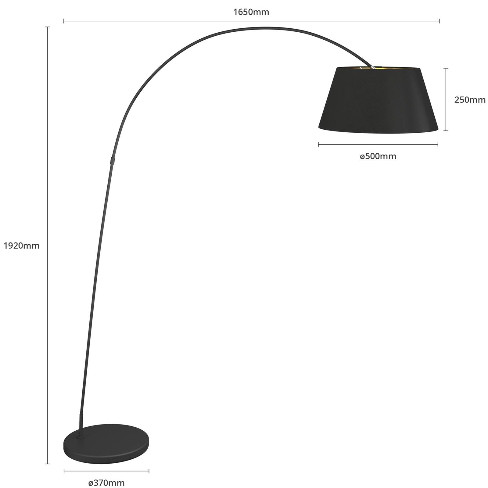 Lampada da terra 'Esti' (Moderno) colore Nero, in Tessuto ad es. Soggiorno & Sala da pranzo (1 luce, E27) di Lindby | lampada ad arco, lampada da pavimento