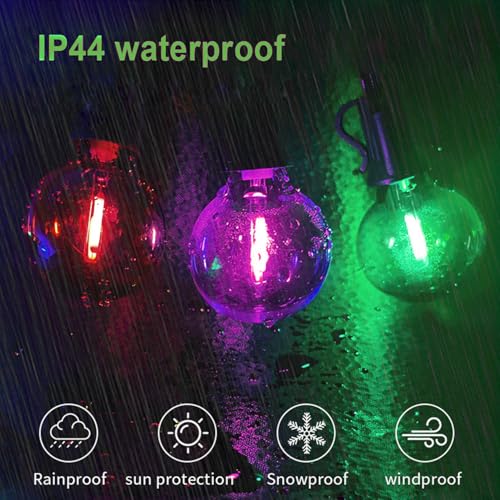 Image of 15 Pack Green G40 LED Christmas Replacement Bulbs, Clear Globe Light Bulbs for Outdoor String Lights, E12 /C7 Candelabra Base, 1W LED Filament Shatterproof Plastic Night Light Bulbs, 120 Volt