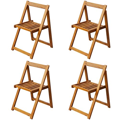 Set comedor de jardín plegable 5 piezas madera maciza de acacia exterior 7