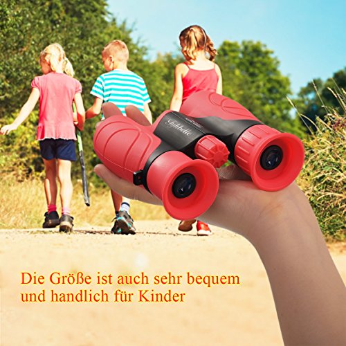 Tyhbelle Mini Kinderfernglas 8 X 21, Robustes Fernglas für kleine Entdecker in Blau,Grün und Pink (Pink) – Bild 3