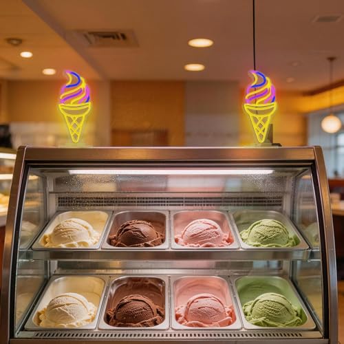 Image of Ice Cream Neon Sign with USB & Type-C Dual Powered