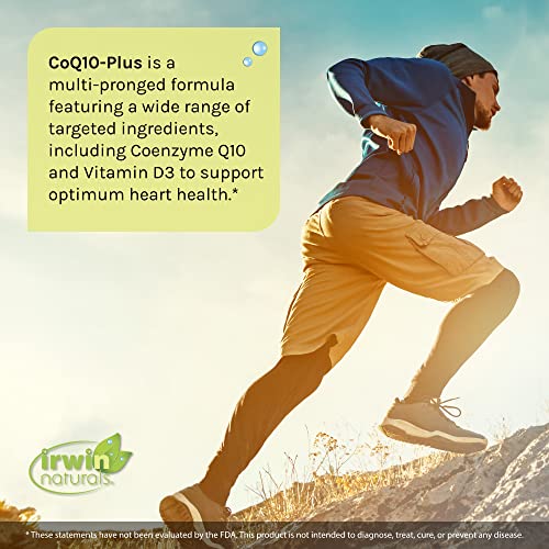 Irwin Naturals Coq10-Plus Optimum Heart Health Support Supplement - Powerful Antioxidant & Energy Boost - Enhanced Absorption With Vitamin D3, Ginkgo, Resveratrol & Omega 3'S - 60 Liquid Softgels #TOP2