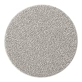 Shaggy-Teppich Hochflor Langflor waschbar ideal für Wohnzimmer, Schlafzimmer und das Kinderzimmer sehr weich und einfarbig Uni grau 090x090 cm rund