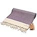 SMYRNA TURKISH COTTON Vintage Series Turkish Beach Towel Oversized, 37x71 inch, Extra Large Quick Dry Sand Free Beach Blanket, Lightweight Cotton Pool, Spa, Travel, Gym, Adult Bath Towel, Purple