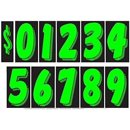 Vinyl Number Decals EZ Line Large Vinyl Decal Numbers Chartreuse