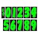 7 1/2 Vinyl Number Decals 13 Dozen Car Lot Windshield Pricing Stickers (Chartreuse)
