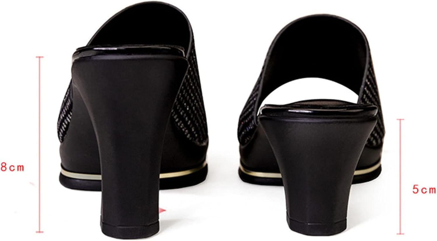 [IJGE] ミュール レディース ラインストーン 美脚 ストーム サンダル 大きいサイズ 歩きやすい 5cm 8cm 太ヒール ス