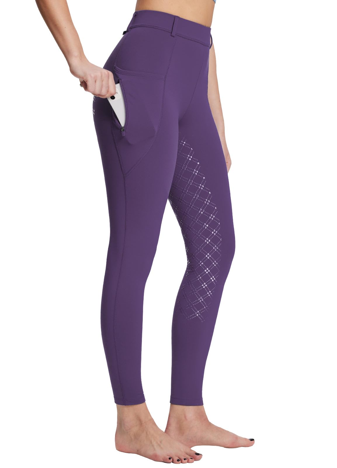 BALEAF Pantalones de equitación de invierno para mujer, con forro polar, con bolsillos con cremallera — view 10