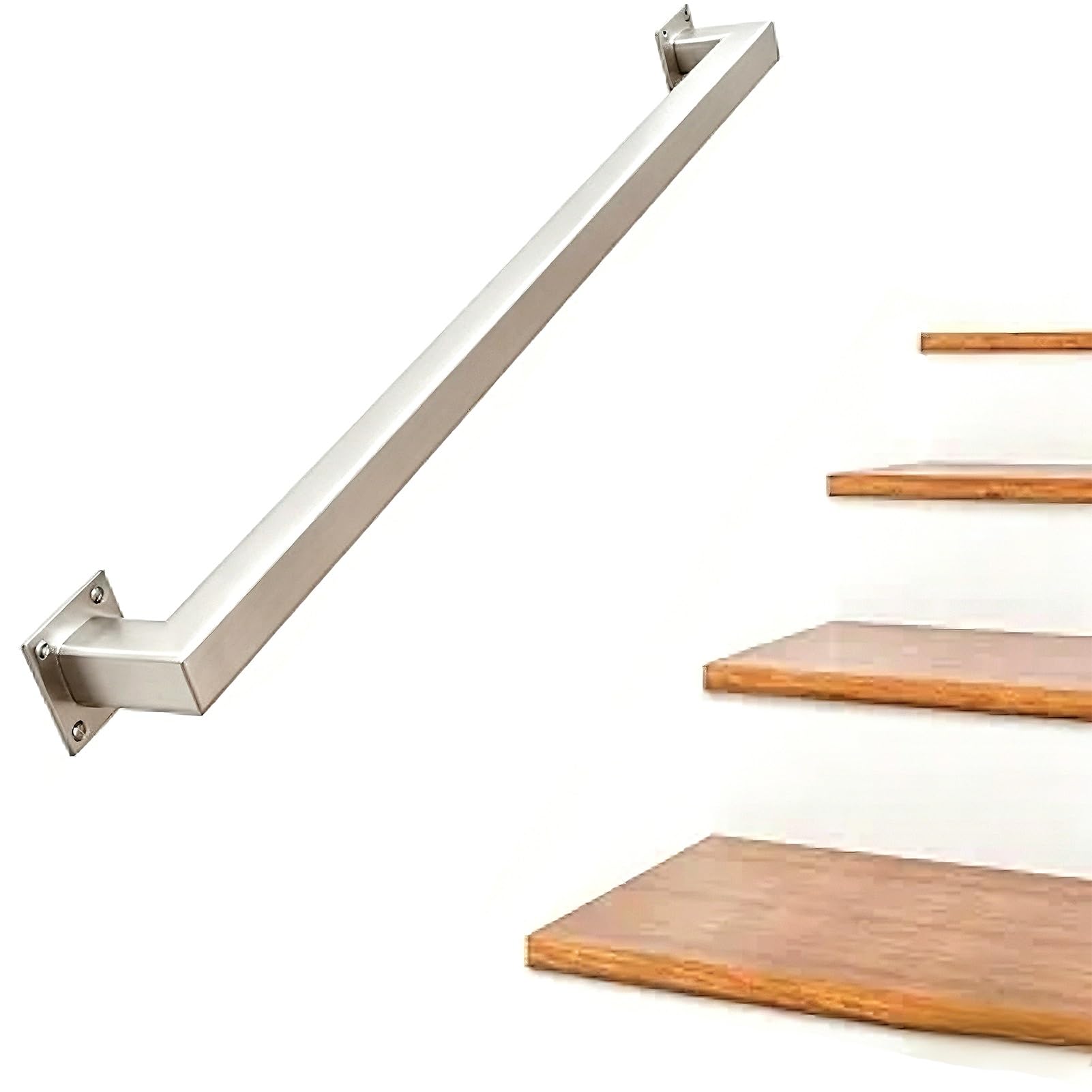 Fkxsxaz Women's Industrial Stairs Grab Wall Handrail Staircase Steps Indoor Exterior Outdoor Deck Hand Rail Safety Bar Handle For Bars Elderly Frame Pipe(8Ft/2.4M)