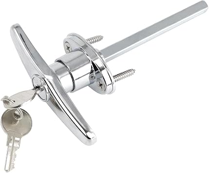 Garage Door T-Handle Replacement Lock, Universal Replacement Hardware Garage Locking with 2 Keys, 1 Pack