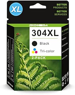 304 XL Ink Cartridges Combo Pack, High Yield, 304 Ink Cartridges Black and Color Remanufactured for HP304 XL 304XL for HP Envy 5010 5020 5030 Deskjet 2620 3720 3730 3750 3760 AMP 130 Printer (2 Pack)