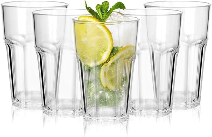 Image of 300ml Clear Glass Tumbler, Highball Drinking Glasses for Cocktails, Juices, Milkshakes (5, 300ML)