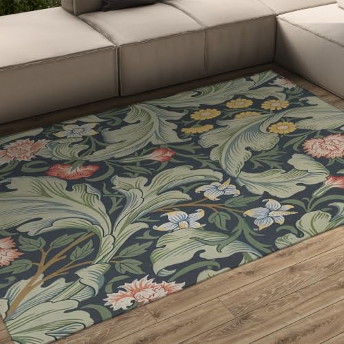 Tapis poil ras antidérapant vert classique 150x240cm