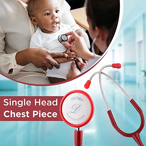 Image of Dr. Tech Classic II SS Stethoscope Heart Beat Monitoring Chest Piece Medical Instrument for Doctors, Nurses (Red)