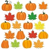 20 PCS Pumpkin Thick Gel Clings Fall Window Decorations Maple Leaves Window Clings Decals Thanksgiving Window Gel Clings Gel Clings for Kids Toddlers Home Airplane Autumn Thanksgiving Harvest Party