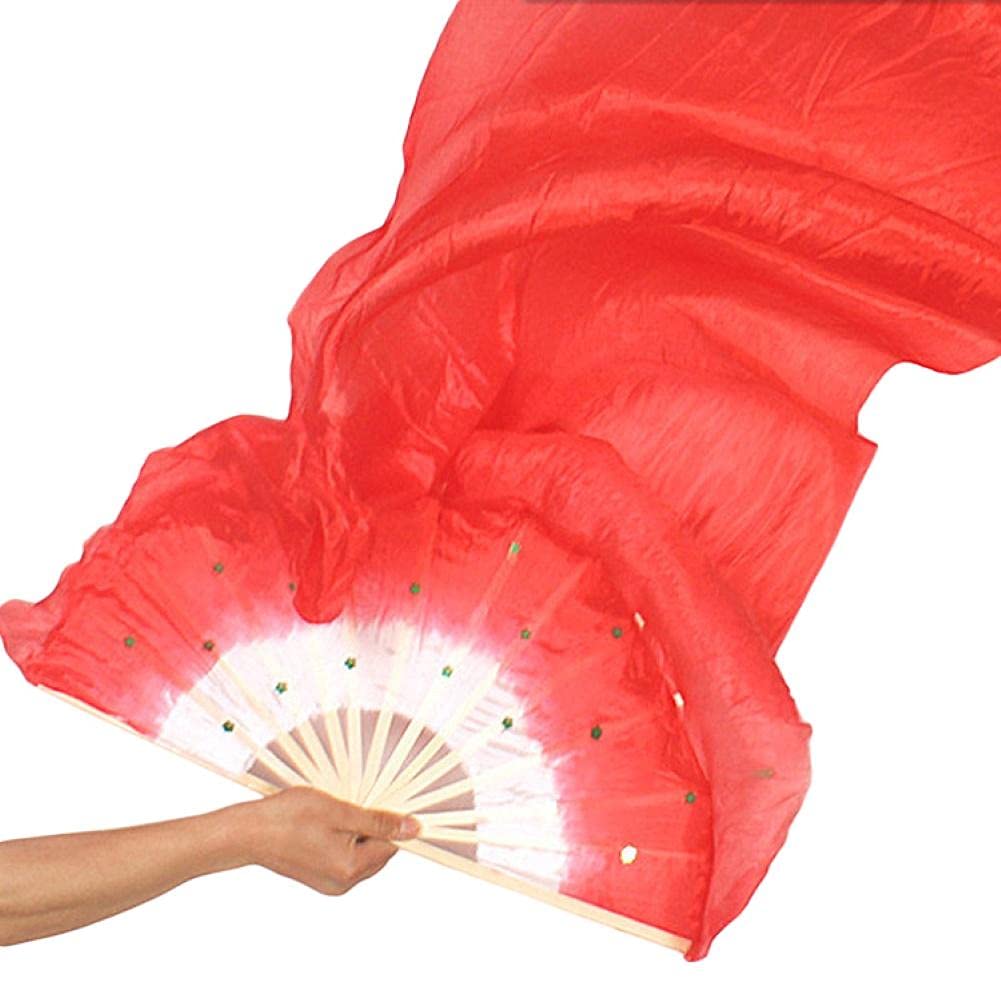 Éventail de danse Kung Fu Tai Chi rouge en soie de 1,5 m