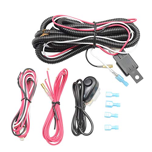 Lights Wiring Harness Kits Compatible with Most Cars, Universal Fog Lamps Wiring Harness Kits Lamp Work Light Bar & Switch & Relay by IKON MOTORSPORTS