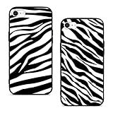 [2 Pièces] Phoona Coque pour iPhone SE 2022/7 / 8 / SE 2020 Case 4,7', Étui Protection Silicone Cover Antichoc Housse Mince Souple TPU Bumper avec Zébré Motif Dessin Mat Noire Case pour iPhone SE 3