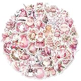 50枚 ピンク クリスマスステッカーセット クリスマス 飾りシール 防水デカール かわいい サンタクロース 雪だるま 装飾ステッカーパック ギター 車 自転車 水筒 ヘルメット 携帯ノート スーツケース 装飾 日記 文房具 ギフト 誕生日 プレゼント 贈り物