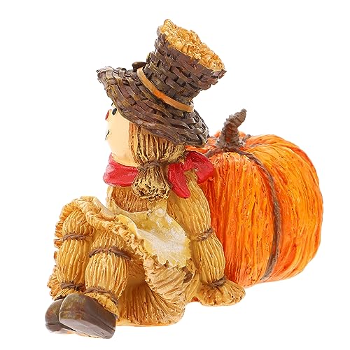 Zerodeko 1pc Pumpkin Scarecrow Thanksgiving Party Decor Thanksgiving Tiered Tray Decor Artificial Pumpkins Decor Halloween Scarecrow Decor Scarecrow Pumpkin Ornaments Resin Thing Autumn