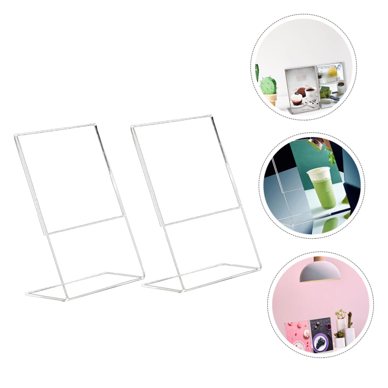 NAMOARLY 2pcs Display Stand Clear Easel Frame Show Rack Stand-up Sign Holder Table Sign Frame Desktop Stand Brochure Holder Ad Display Stand Table Top Display Stand Emblems Acrylic