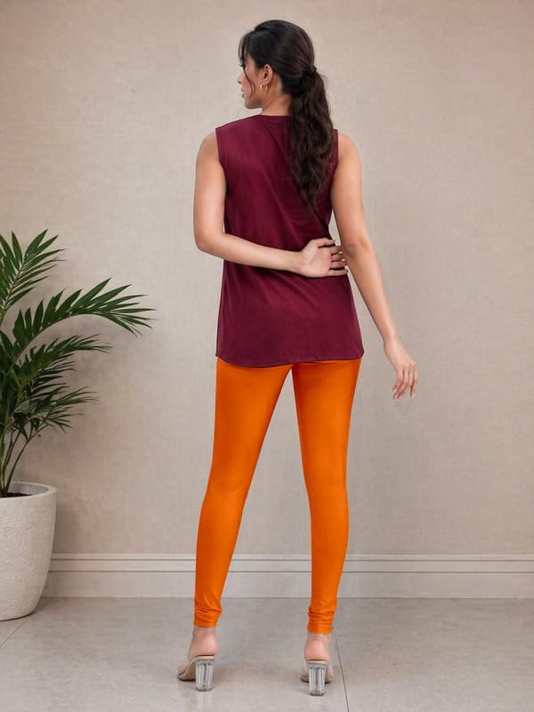 Image of TRENDMALLS Women's Microfiber Elastane Stretch Soft Churidar Length Leggings with Ultrasoft Waistband