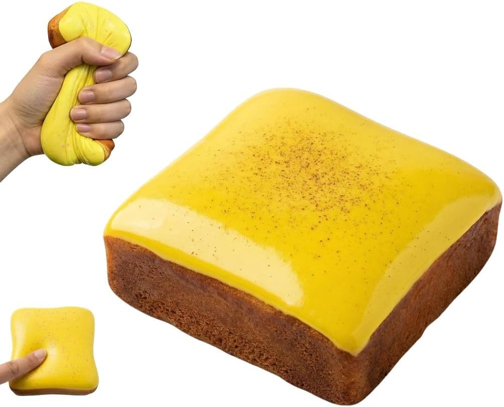 SUJEB Bread Butter Squishy Toy, Slow Rising Stress Relief Squeeze Toy,Stuffers,Stress Balls，Stress Relief & Fidget Toys for ADHD，Party Favor Gift