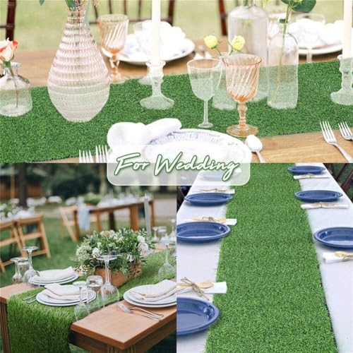 Napperons en gazon synthétique et chemin de table en herbe pour fêtes - 8