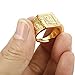 LOLIAS 3 Pcs Men's Gold Plated Ring Wedding Ring Kanji Ring Rich/Luck/Wealth Ring Set Adjustable