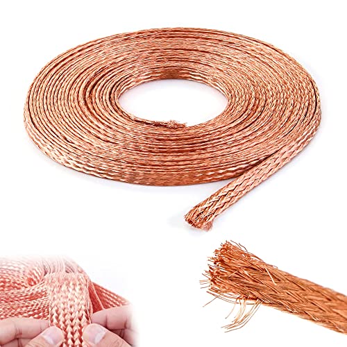 SKYPRO 16.4Ft Pure Copper Braid Knitted Mesh Anti-Interference Width 10mm Flexible Cable Desoldering Wick Solder Braid Copper Wick Wire Repair Tool