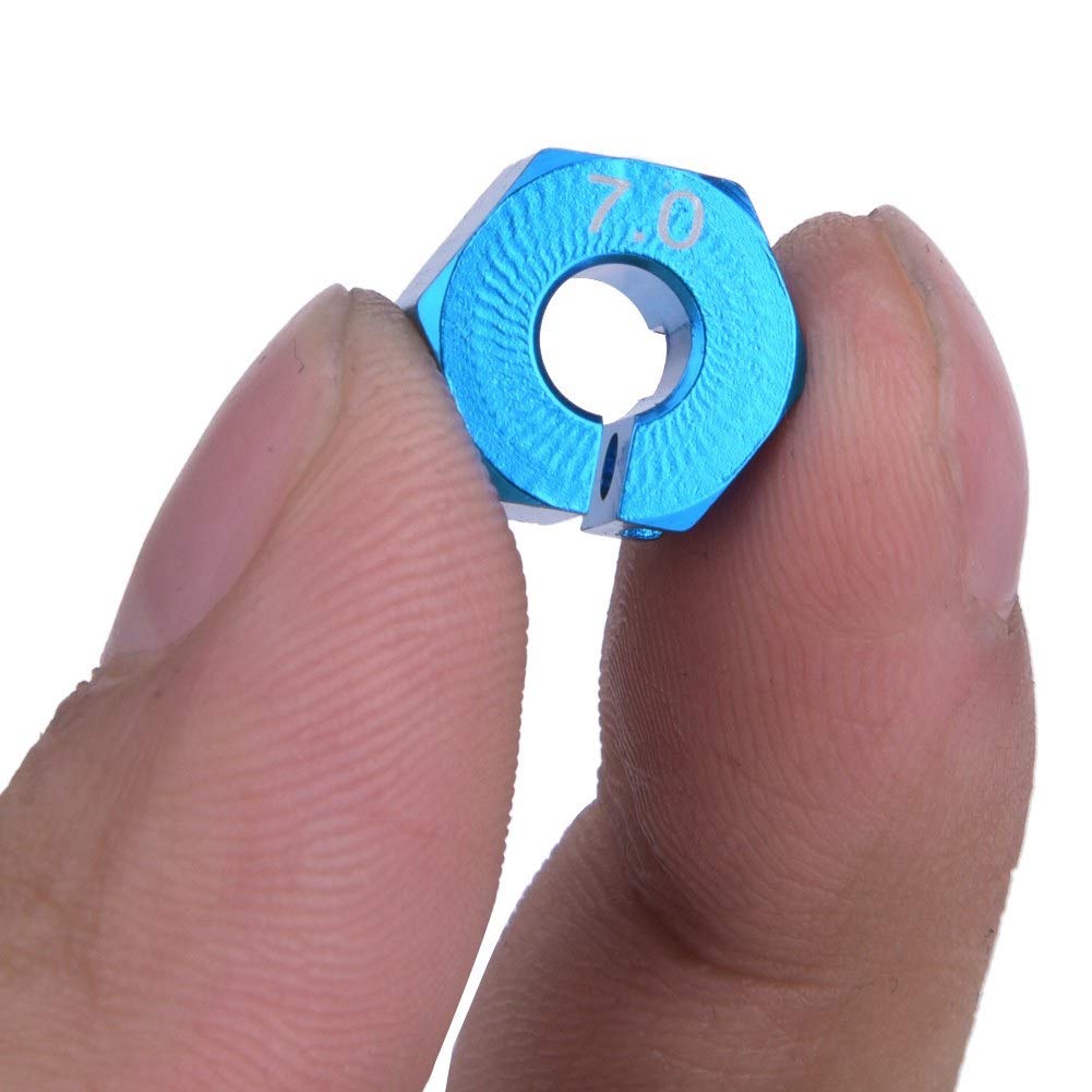 Adaptador Hexagonal Para Ruedas RC 1/10 - 12 Mm, Aleación De Aluminio, Con Tuercas Y Llave, Color Rojo