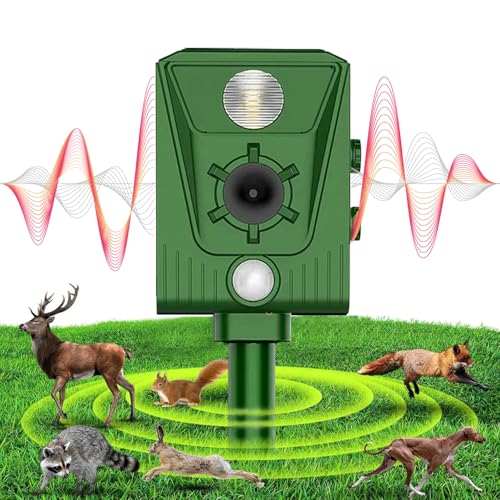 Repelente Gatos 2026,Repelene de Animales al Aire Libre, Ratas, Perros, Aves, Zorros,Solar Ultrasónico Repelente para Palomas,Ahuyentador para Gatos