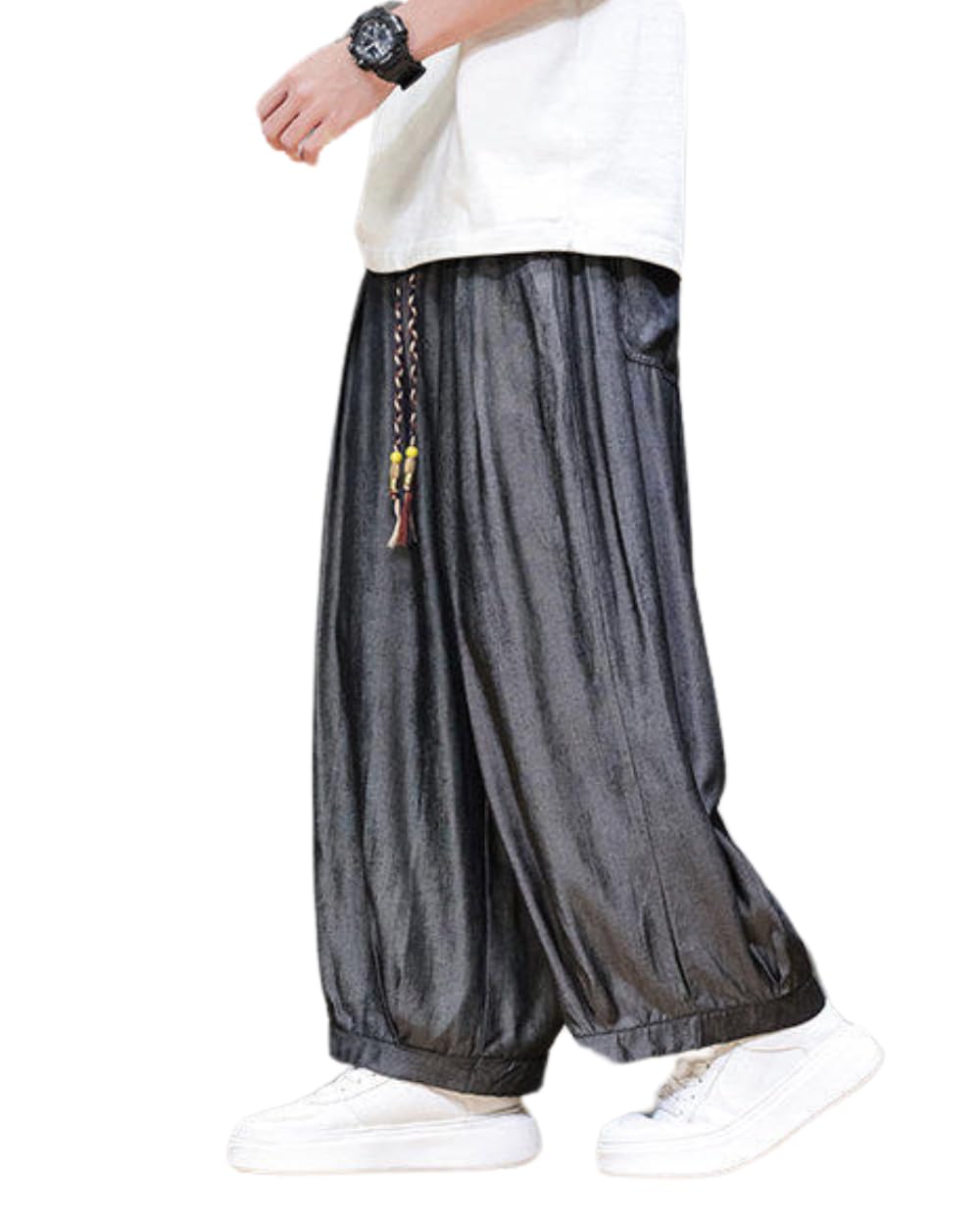 [foveitaa] ワイドパンツ サルエルパンツ 九分丈 夏服 メンズ ズボン…